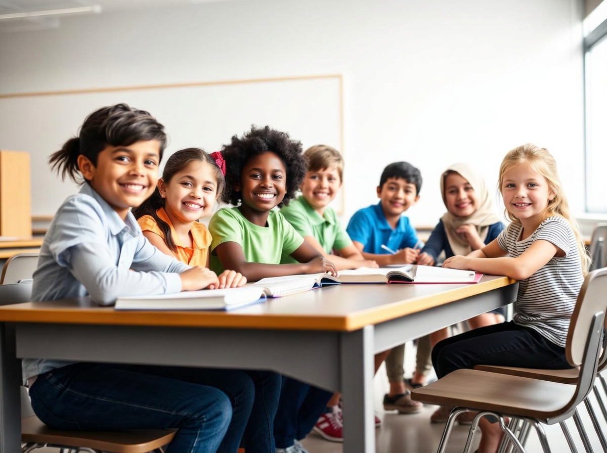 Schülerinnen und Schüler lernen gemeinsam