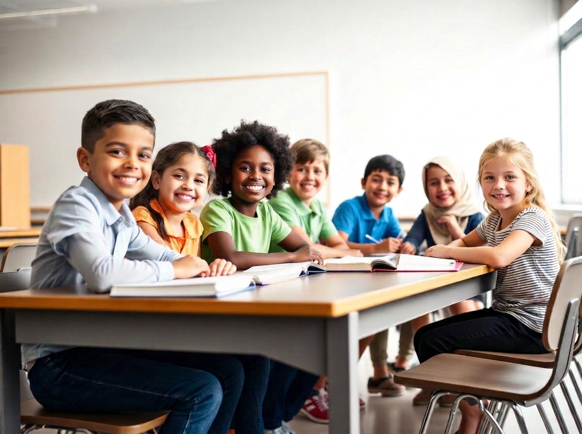 Schülerinnen und Schüler lernen gemeinsam im EMON Bildungszentrum